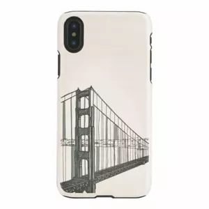 Phone case man and wood for iPhone X/XS, hand bridge design, black