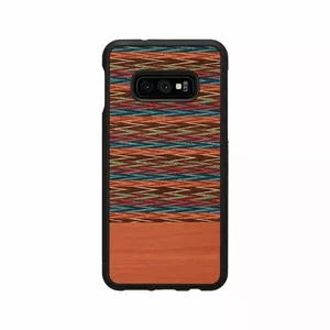Smartphone case man and wood for Galaxy S10e — brown check with black trim
