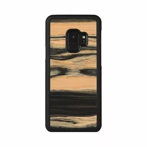 Чехол для смартфона man and wood для Samsung Galaxy S9, белая эбеновая/черная отделка