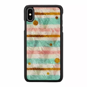 Protective smartphone case iKins for iPhone XS Max — Pop Mint Black, hard shell with raised edges