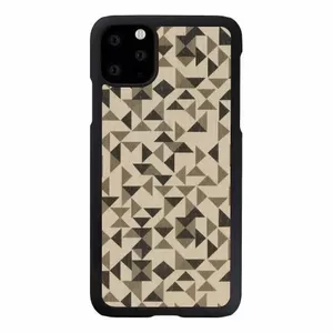 Phone case man and wood for iPhone 11 Pro Max — black mono triangle design