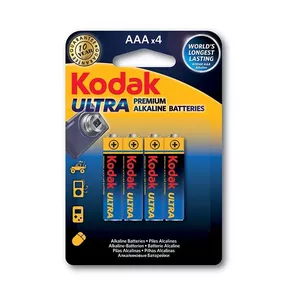 Viensreizlietojamas AAA sārmainās baterijas Kodak Ultra Premium 1,5 V, 4 gab.