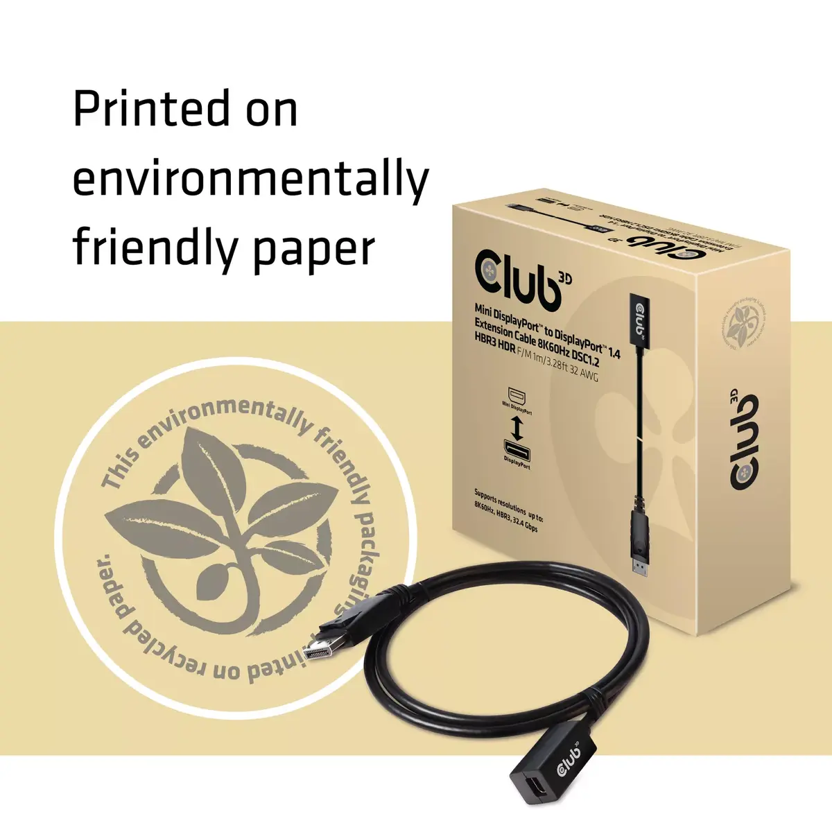 Кабель-удлинитель DisplayPort CLUB3D Mini DisplayPort 1.4 Photo 7