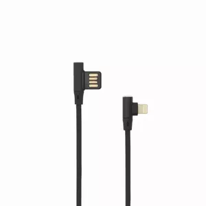 USB A Male to 8-pin iPhone Male 90° Cable SBOX 1.5m Black