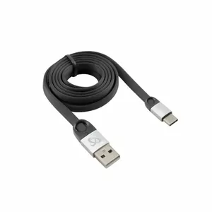 USB Type-C data and charging cable SBOX 1.5 m, USB 2.0, 2.4 A, black/silver