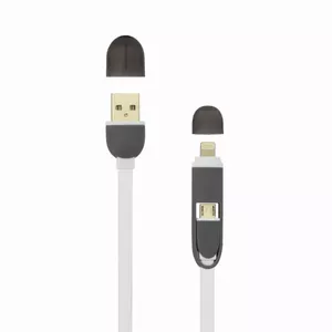 USB kabelis A Male uz Micro USB + 8-pin iPh Male SBOX 1m Melns