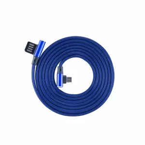 USB uz Micro USB kabelis SBOX ar 90° taisnu kontaktu, 1,5 m, zils