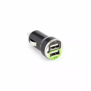 Car charger SBOX CC-221B with dual USB ports, 2.1A total output, black