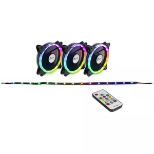 Fan Inter-Tech RS-04 RGB Computer case Fan 12 cm Black