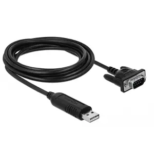 Seriālais kabelis DeLOCK 66282 Melns 1.8 m RS-232 USB Type-A