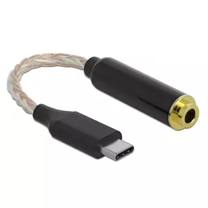 Mobile phone cable DeLOCK 66302 USB C Black 0.125 m