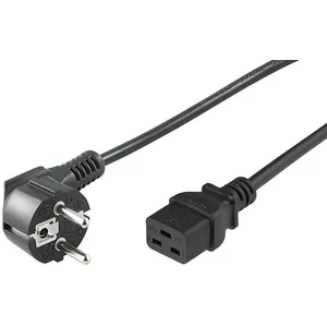 Microconnect PE0771901 elektrības kabelis Melns 1 m CEE7/7 C19 uzmava