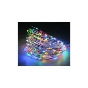 String lights NA 100 LED green wire flashing white – decorative LED garland, 100 bulbs