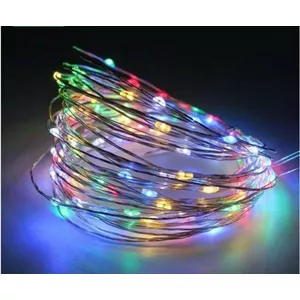 String Lights 200 LED, green wire, multi-color flashing, decorative lighting