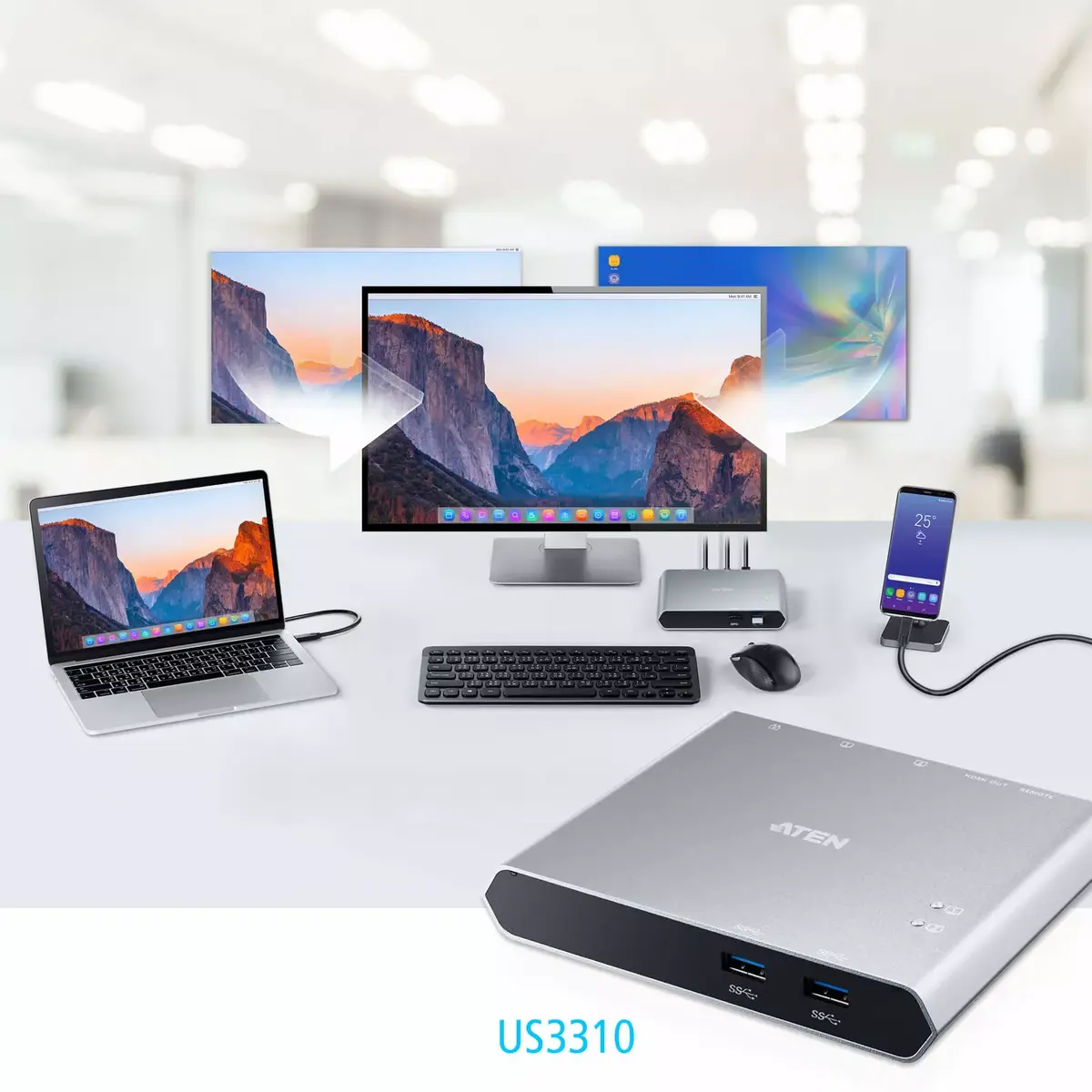 Dock Switch ATEN 2-Port USB-C Gen 1 Photo 4