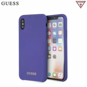 Guess GUHCI61LSGLUV Silikona ciets aizmugures maks ar mīkstu iekšpusi priekš Apple iPhone Xr Violets