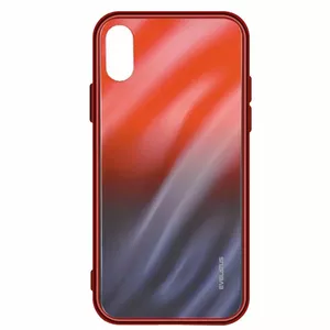 Tempered Glass Phone Case Evelatus for Samsung Galaxy A10 — Water Ripple Gradient Red-Black