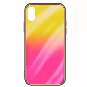 Tempered Glass Screen Protector Evelatus for Samsung Galaxy A50 — Water Ripple Gradient Yellow-Pink