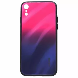 Aizsargmaciņš Evelatus iPhone XR — ūdens viļņu gradienta rozā‑violets ar rūdīta stikla aizmuguri, pretplīsuma dizains
