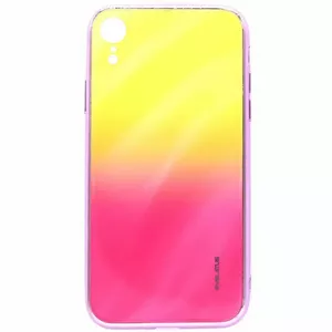 Чехол из закалённого стекла Evelatus для iPhone XR — эффект воды, градиент жёлто‑розовый