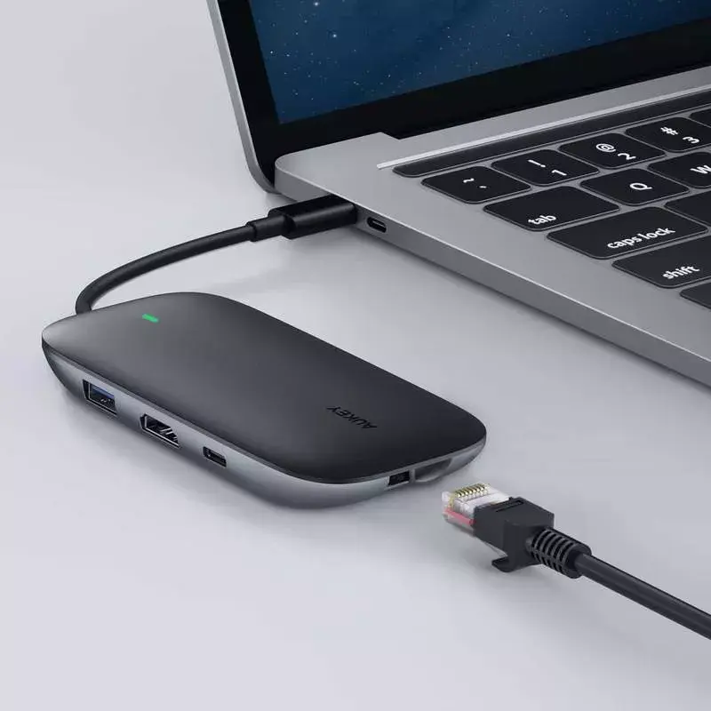 Док-станция AUKEY CB-C71 — 3x USB‑C, HDMI, RJ‑45 Photo 4