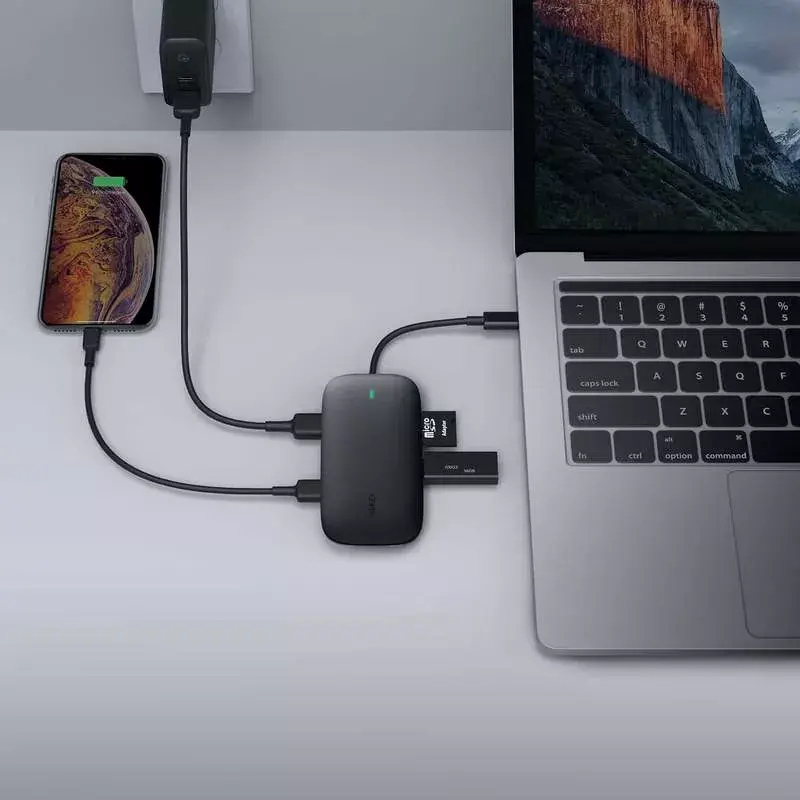 Док-станция AUKEY CB-C71 — 3x USB‑C, HDMI, RJ‑45 Photo 7