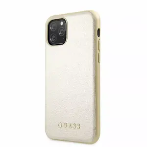 GUESS Iridescent PU Leather Hard Case for iPhone 11 Pro, Gold