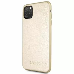Hard case GUESS for Apple iPhone 11 Pro Max — iridescent PU, gold