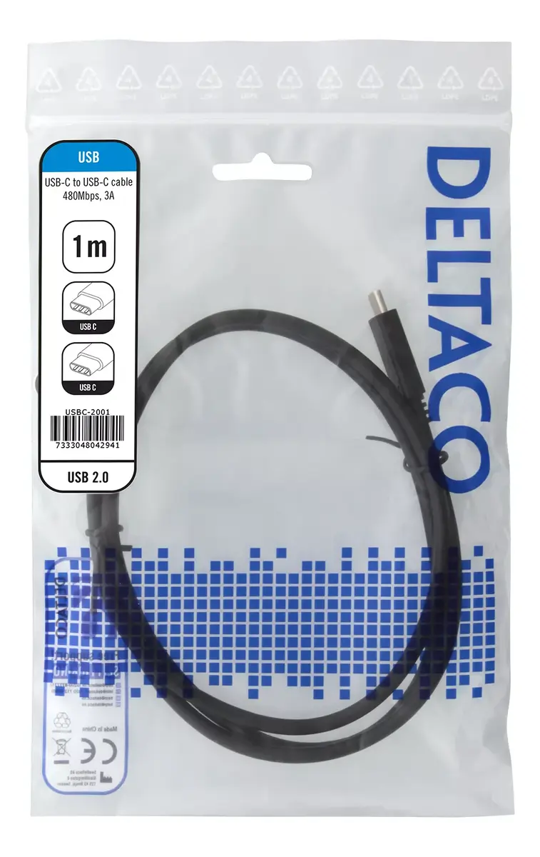 USB Cable Deltaco USBC-2001 Photo 2