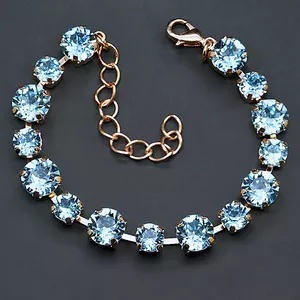Браслет "Классика IV (Aquamarine Blue)" с кристаллами Swarovski™