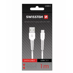 Swissten Basic Universāls Quick Charge 3.1 USB-C Datu un Uzlādes Kabelis 1m Balts