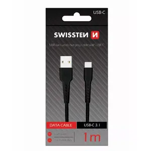 USB-C data and charging cable SWISSTEN SW-BA-TYPC-1M-BK 1 m, Quick Charge, black