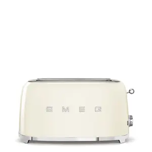 Тостер Smeg 50's Style TSF02CREU кремовый на 4 ломтика из нержавеющей стали 1500 Вт с функцией разморозки и регулировкой обжарки