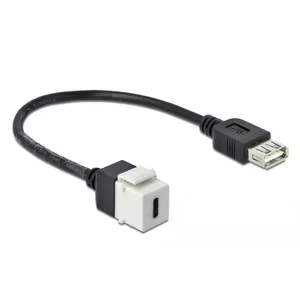 Модуль Keystone DeLOCK 86391 USB C Плоский Черный Белый
