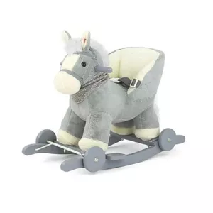 Деревянная качалка milly mally Polly — серый, мягкое сиденье, модель 24026