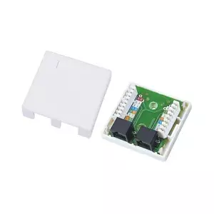 Network junction box A-LAN GN011 Cat6, 2x RJ-45 ports, U/UTP, white