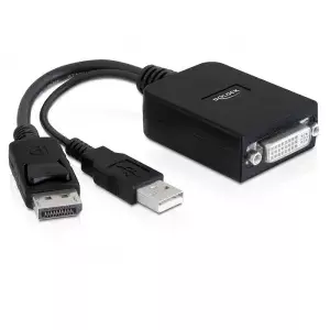 Video cable adapter DeLOCK 61855 0.23m DisplayPort DVI-I Black