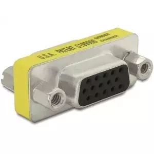 DeLOCK Adapter Gender Changer VGA female-female Sub-D 15 Dzeltens