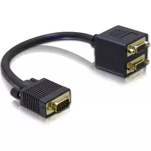 VGA adapteris DeLOCK 65060 vīriešu uz 2x sieviešu 0.2m