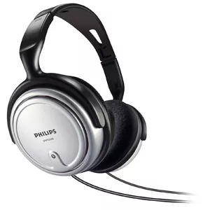 Austiņas Philips SHP2500/00, vadu, 15 - 22000 Hz, 6 m kabelis, melns, sudrabs