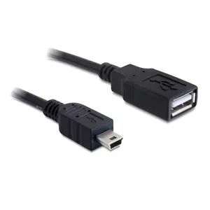 DeLOCK 82905 USB kabelis 0,5 m USB 2.0 USB A Mini-USB B Melns