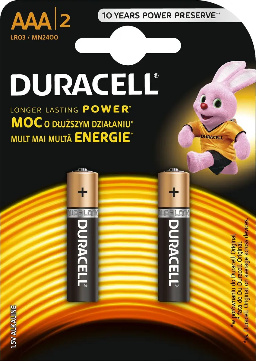 Vienreizējā baterija Duracell AAA Plus, MN2400