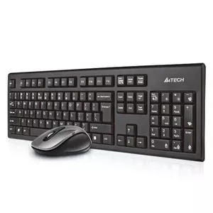 Wireless keyboard and mouse A4Tech 7100N — RF 2.4 GHz, full-size QWERTY keyboard (104 keys), optical mouse 2000 DPI, black