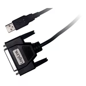 LogiLink USB / D-SUB 25 Adapter Cable, 1.8m 1,8 m D-sub (DB-25) Черный