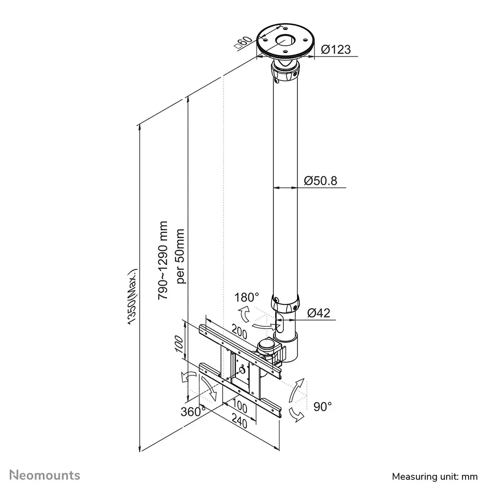 Ceiling Mount Neomounts FPMA-C100 Photo 8