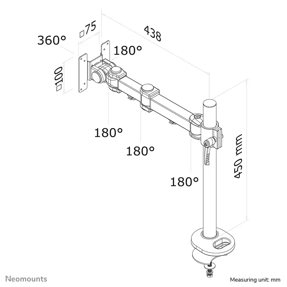 Galda monitora statīvs Neomounts FPMA-D960G Photo 6