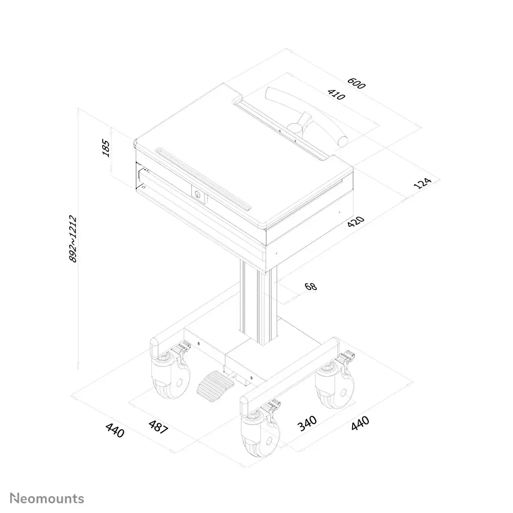 Neomounts MED-M100 multimedia cart/stand MED-M100 Photo 3