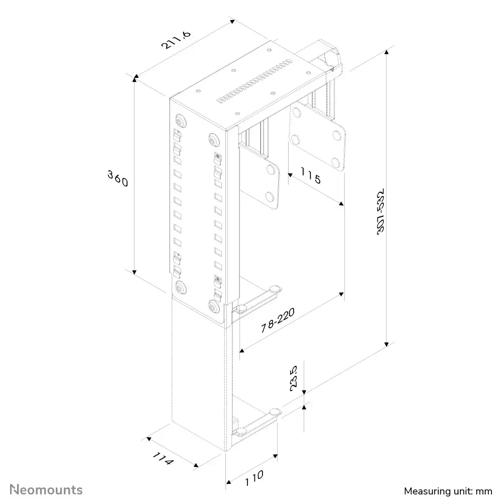 Desk-mounted CPU holder Neomounts CPU-D100BLACK Photo 3