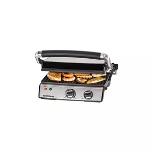 Contact Grill Rommelsbacher KG 2020 — tabletop contact/party grill, 2 x 29×23 cm non-stick plates, thermostat, fat drain
