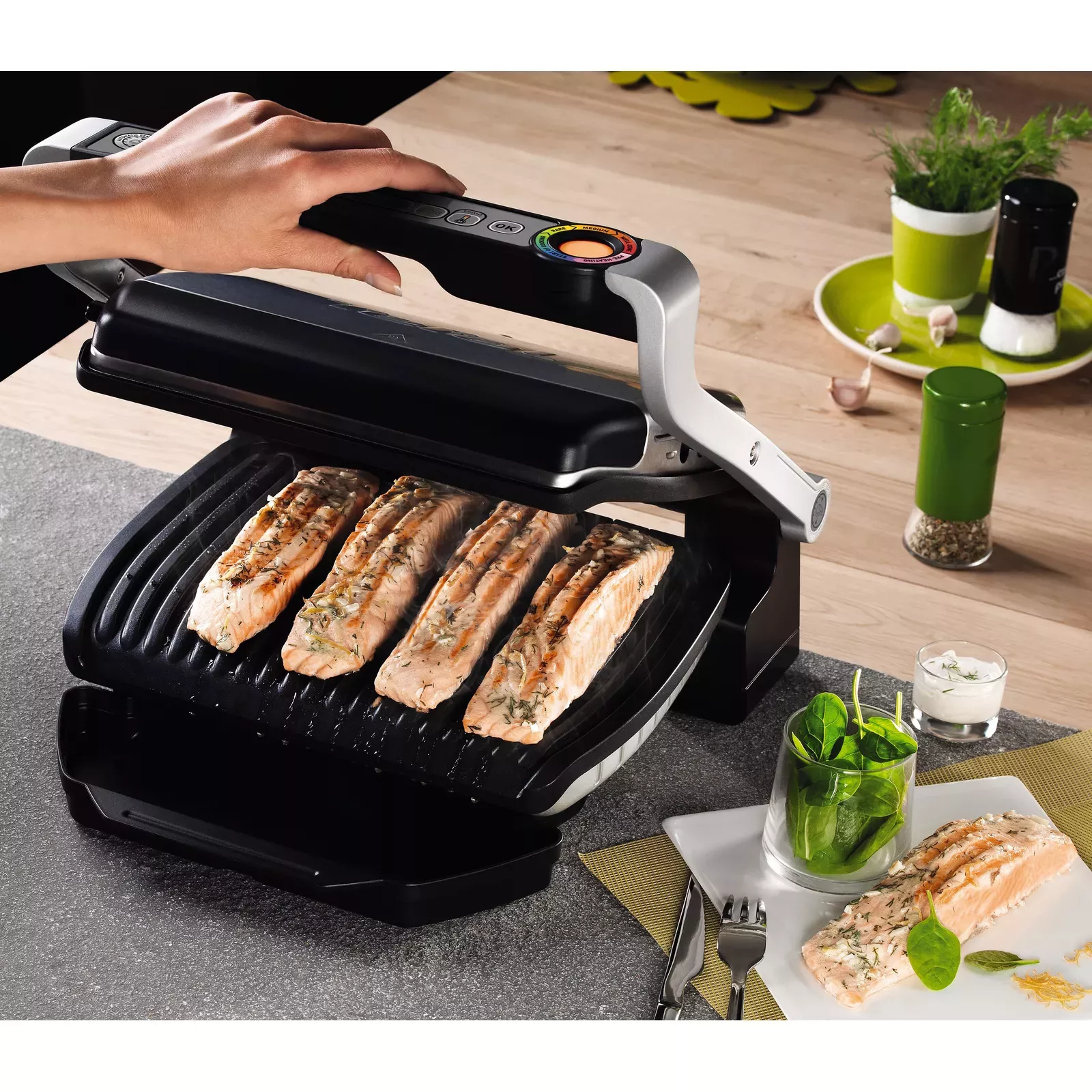 Tefal OptiGrill contact grill GC712D34 AiO.lv